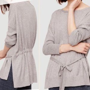 Lou & Grey gray tiefront sweater size M